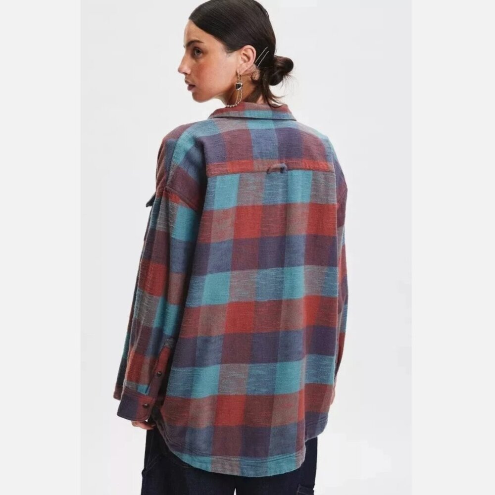 Urban Outfitters BDG Dani Oversized Flannel Shirt Tunic Top Cotton L NEW 275689 - Picture 4 of 4